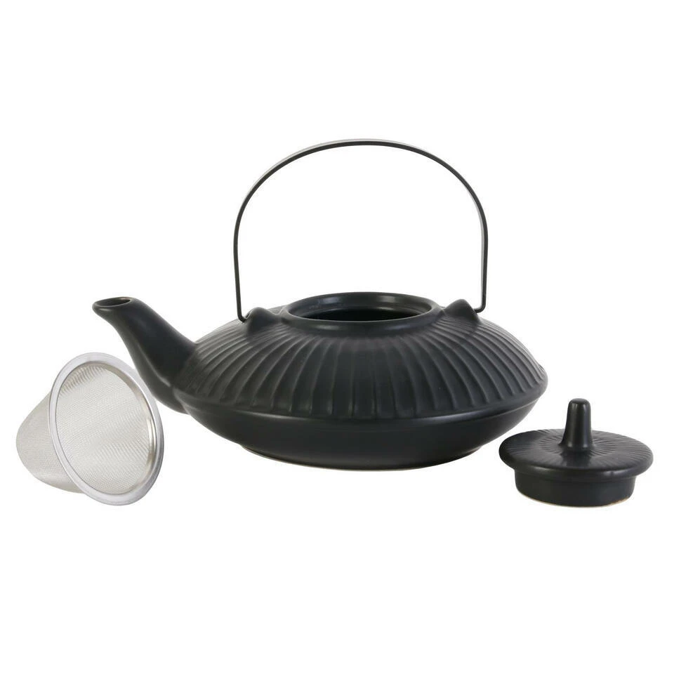 Home Deco Factory Theepot Shanghai - Zwart - 600 Ml 2 Home Deco Factory Theepot Shanghai - Zwart - 600 Ml - Afbeelding 2