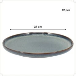 OTIX Ontbijtborden 12 Persoons 21cm Dessertbord Blauw Aardewerk EBONY 13 OTIX Ontbijtborden 12 Persoons 21cm Dessertbord Blauw Aardewerk EBONY -Luxe Servieswinkel 02fa1cfe83dd4495b4bbc82a6c5e3263