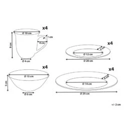 ELDERBERRY - Servies Set Van 16 - Wit - Porselein -Luxe Servieswinkel 05b42eb530704cb9bee50d7bbaa63808