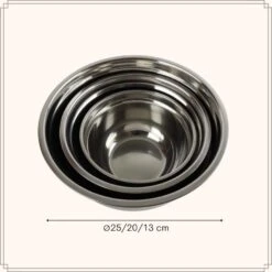 OTIX Beslagkom Mengkom Bakken Set Van 3 RVS Beslagkommen -Luxe Servieswinkel 06f5d53889c747e48f792264545e757b