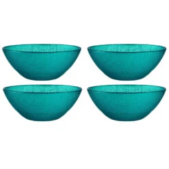 Vivalto Schaaltjes/kommetjes - Glas - Turquoise Blauw - D15 Cm -Luxe Servieswinkel 0965ef440fdb430cba5b56291aa6a8ec