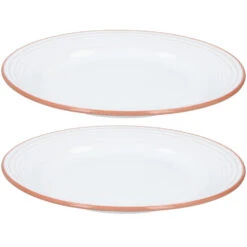 Jamie Oliver Dinerborden - 2 Stuks - Wit Met Oranje - Keramiek