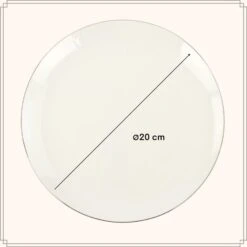 OTIX Ontbijtborden Borden Set Van 6 Stuks 20cm Wit Met Gouden Rand Porselein 6 OTIX Ontbijtborden Borden Set Van 6 Stuks 20cm Wit Met Gouden Rand Porselein -Luxe Servieswinkel 1000033082 0110