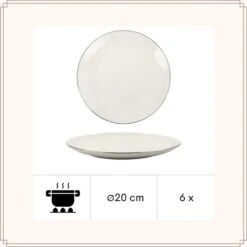 OTIX Ontbijtborden Borden Set Van 6 Stuks 20cm Wit Met Gouden Rand Porselein 7 OTIX Ontbijtborden Borden Set Van 6 Stuks 20cm Wit Met Gouden Rand Porselein -Luxe Servieswinkel 1000033082 0111