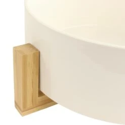 Orange85 Slakom Saladeschaal Saladecouverts Saladebestek Set Wit Bamboe -Luxe Servieswinkel 1000033090 0111