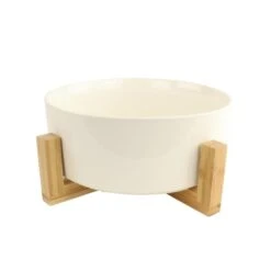 Orange85 Slakom Saladeschaal Saladecouverts Saladebestek Set Wit Bamboe