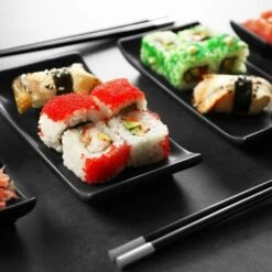 Orange85 Sushi Servies Set 6 Delig Zwart Bamboe Keramiek 2 Personen -Luxe Servieswinkel 1000033096 0110