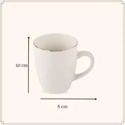 OTIX Mokken Set Wit Met Goud 200ml Porselein 6 Stuks DAISY 7 OTIX Mokken Set Wit Met Goud 200ml Porselein 6 Stuks DAISY -Luxe Servieswinkel 1000033122 0111