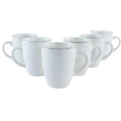 OTIX Mokken Set Wit Met Goud 200ml Porselein 6 Stuks DAISY