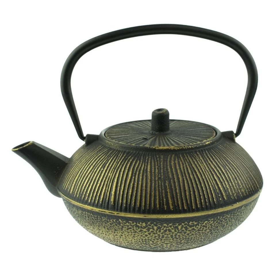 Orange85 Gietijzeren Theepot Aziatisch 0.8l Bol Zwart Met Goud 1 Orange85 Gietijzeren Theepot Aziatisch 0.8l Bol Zwart Met Goud
