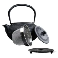 Orange85 Theepot Met Onderzetter Tetsubin Japans Theebus Zwart 1.5L Gietijzer 7 Orange85 Theepot Met Onderzetter Tetsubin Japans Theebus Zwart 1.5L Gietijzer -Luxe Servieswinkel 1000033126 0111