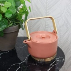 Orange85 Theepot Terracotta Kleur 80cl Aardewerk -Luxe Servieswinkel 1000041055 0111