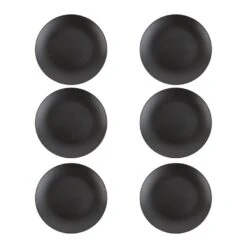 Orange85 Bordenset Dinerbord Borden Plat Set Van 6 Mat Zwart Diameter 27cm