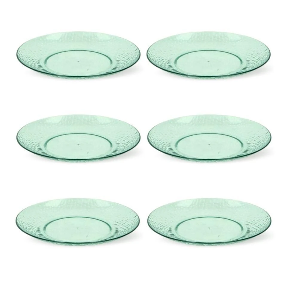 Orange85 Borden Set Van 6 Stuks Groen Transparant Plastic Kunststof 1 Orange85 Borden Set Van 6 Stuks Groen Transparant Plastic Kunststof