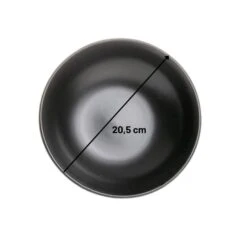 Orange85 Bord 6 Stuks Diep - Soepborden - Zwart Mat Diameter 20,5cm Aardewerk -Luxe Servieswinkel 1000049529 0111