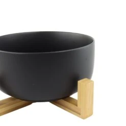 Orange85 Slakom Saladeschaal Met Slacouvert Zwart Set Bamboe 21 Cm Met -Luxe Servieswinkel 1000049534 0110