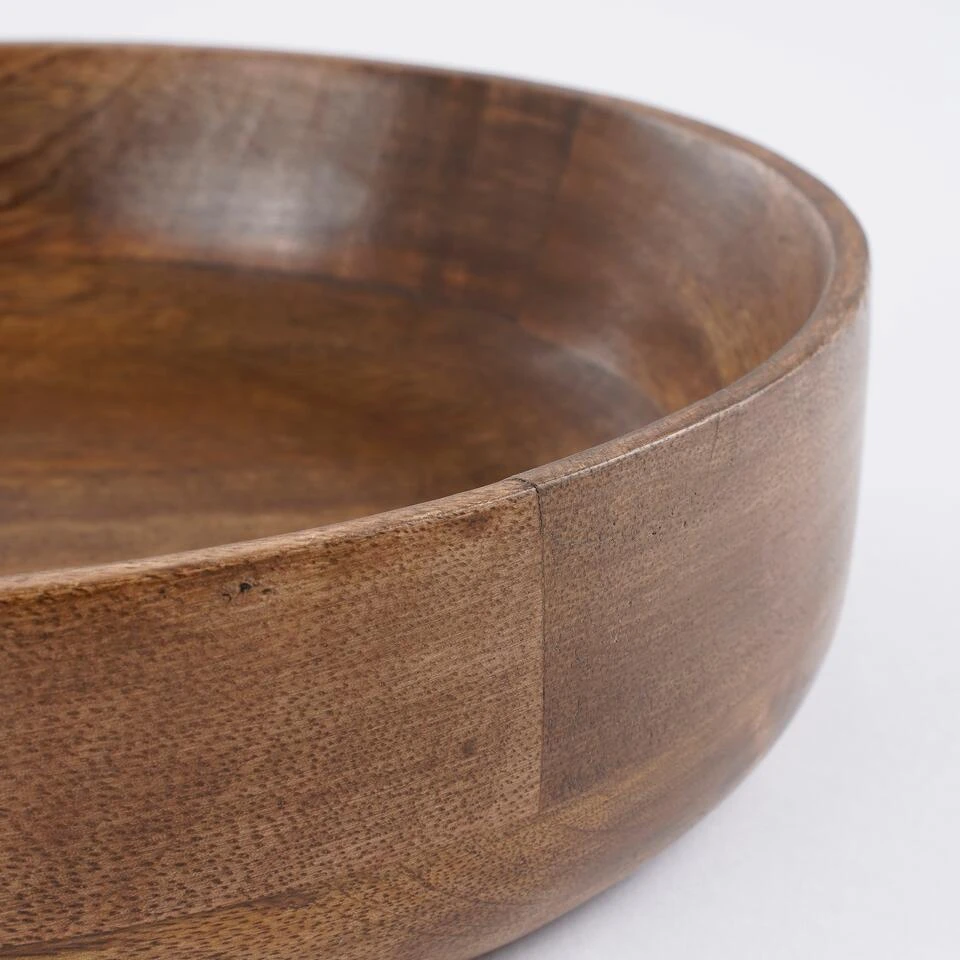 Mica Decorations Tomar Schaal - H6 X Ø26 Cm - Mangohout - Donkerbruin 2 Mica Decorations Tomar Schaal - H6 X Ø26 Cm - Mangohout - Donkerbruin - Afbeelding 2