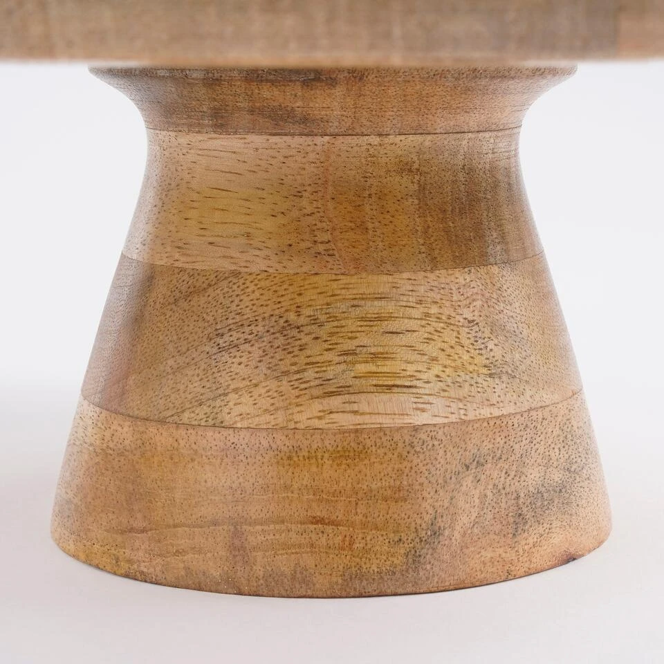 Mica Decorations Tallo Taartplateau - H10 X Ø30 Cm - Lichtbruin 3 Mica Decorations Tallo Taartplateau - H10 X Ø30 Cm - Lichtbruin - Afbeelding 3