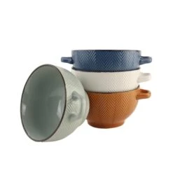 OTIX Soepkommen Met Oor Set Van 4 Verschillende Kleuren Soeptassen Aardewerk