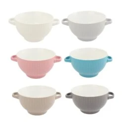 OTIX Soepkommen Set Van 6 Aardewerk 680 Ml 6 Kleuren