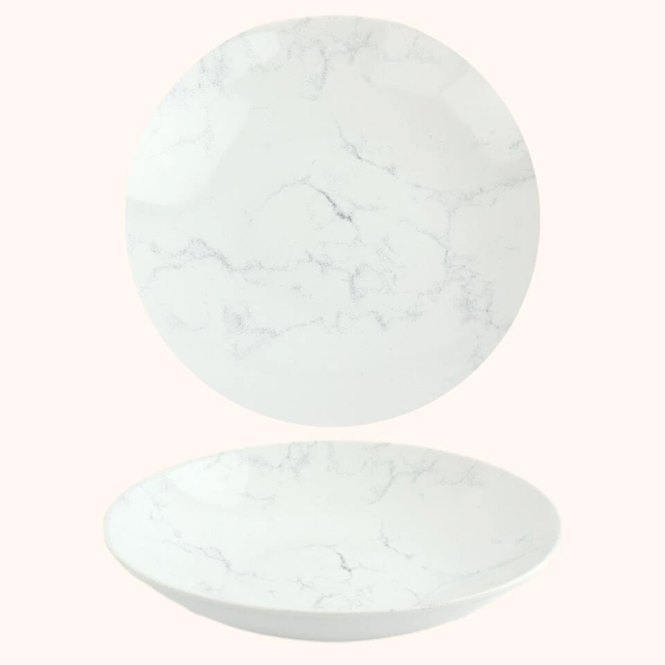 OTIX Diepe Borden Marmer 6 Stuks Pastaborden Soepborden 20 Cm Aardewerk 3 OTIX Diepe Borden Marmer 6 Stuks Pastaborden Soepborden 20 Cm Aardewerk - Afbeelding 3