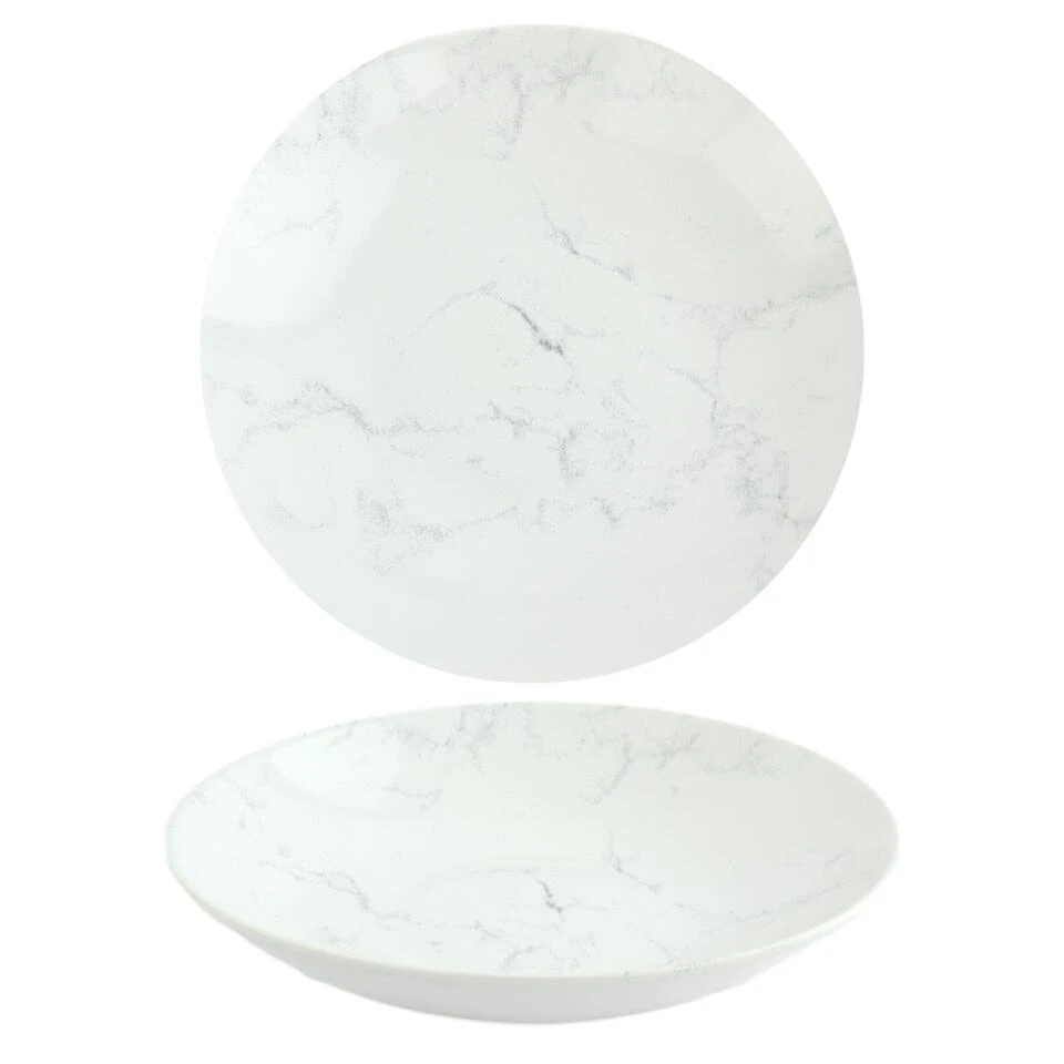 OTIX Diepe Borden Marmer 6 Stuks Pastaborden Soepborden 20 Cm Aardewerk 1 OTIX Diepe Borden Marmer 6 Stuks Pastaborden Soepborden 20 Cm Aardewerk