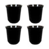 Krumble Espressokopjes Staal Set Van 4 - Zwart