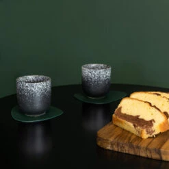 Krumble Koffie Mok - 200 Ml - Keramiek - Zwart Met Witte Spetters -Luxe Servieswinkel 1000071219 0103