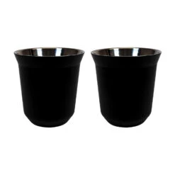 Krumble Espressokopjes Staal Set Van 2 - Zwart