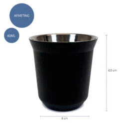 Krumble Koffiekop Staal - Zwart -Luxe Servieswinkel 1000071538 0103