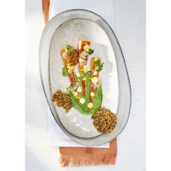 Mica Decorations Tabo Ovaal Bord - L35,5 X B21,5 X H4,5 Cm - Grijs -Luxe Servieswinkel 1000077185 0103