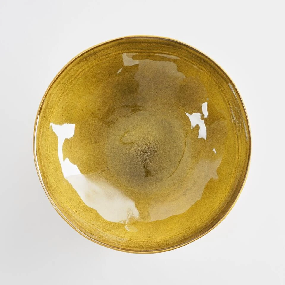 Mica Decorations Tabo Schaal - H9 X Ø30,5 Cm - Oker 3 Mica Decorations Tabo Schaal - H9 X Ø30,5 Cm - Oker - Afbeelding 3