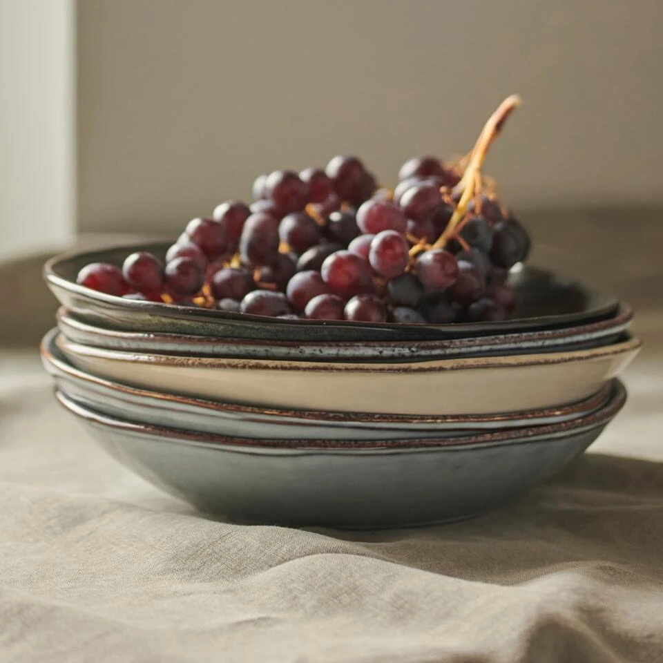 Dutch Rose Giftset 4 Borden Diep 23,5 Cm Blauw 4 Dutch Rose Giftset 4 Borden Diep 23,5 Cm Blauw - Afbeelding 4