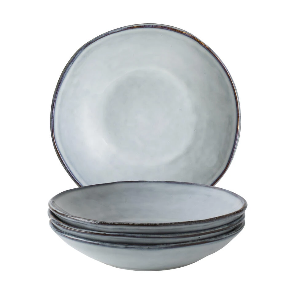 Dutch Rose Giftset 4 Borden Diep 23,5 Cm Blauw 1 Dutch Rose Giftset 4 Borden Diep 23,5 Cm Blauw