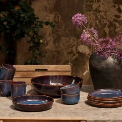 Dutch Rose Sapphire Bord 28 Blauw 6 Dutch Rose Sapphire Bord 28 Blauw -Luxe Servieswinkel 1000087944 0103