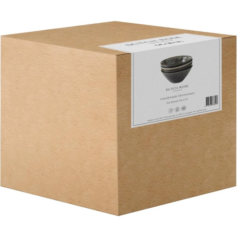 Dutch Rose Giftset 4 Kommen 14 Cm Groen 3 Dutch Rose Giftset 4 Kommen 14 Cm Groen - Afbeelding 3