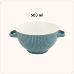 OTIX Soepkommen Met Oor Set Van 4 Verschillende Kleuren Aardewerk 680 Ml -Luxe Servieswinkel 1000089108 0111