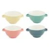 OTIX Soepkommen Met Oor Set Van 4 Verschillende Kleuren Aardewerk 680 Ml