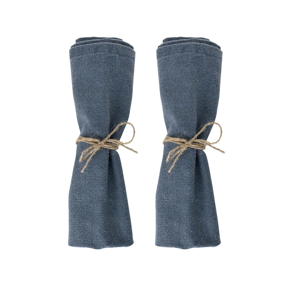 Laura Ashley Set 2 Servetten Wild Clematis Blauw Uni 1 Laura Ashley Set 2 Servetten Wild Clematis Blauw Uni