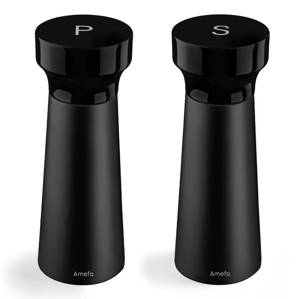 Amefa Modern - Peper- En Zoutmolenset - Zwart - 15 Cm 1 Amefa Modern - Peper- En Zoutmolenset - Zwart - 15 Cm