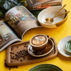 Egg Espressokop Met Schotel - Set Van 2 - 80ml - Caramel -Luxe Servieswinkel 1000093502 0103