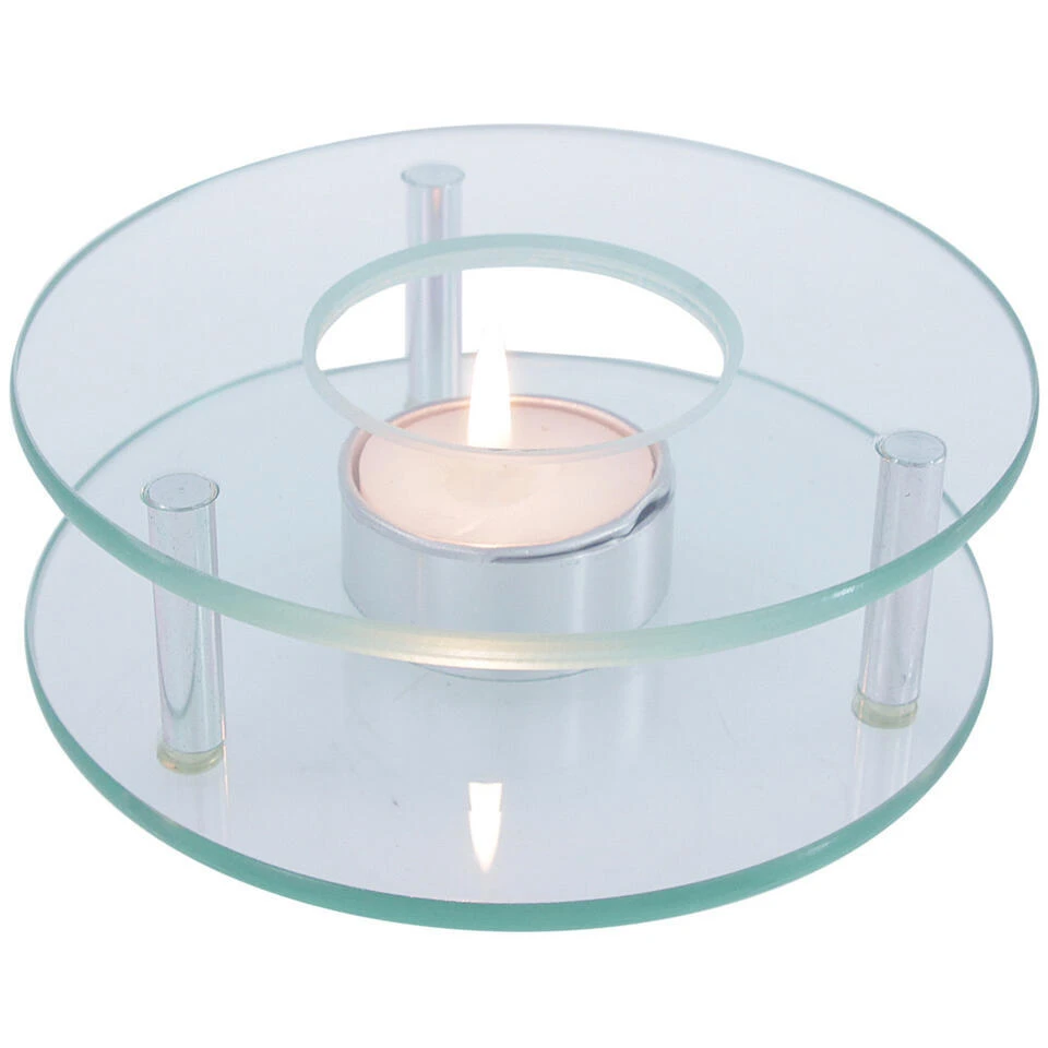 Merkloos Theepot Rechaud/warmhoudplaat - Glas - Theelichtje - D12 X H4 Cm 1 Merkloos Theepot Rechaud/warmhoudplaat - Glas - Theelichtje - D12 X H4 Cm