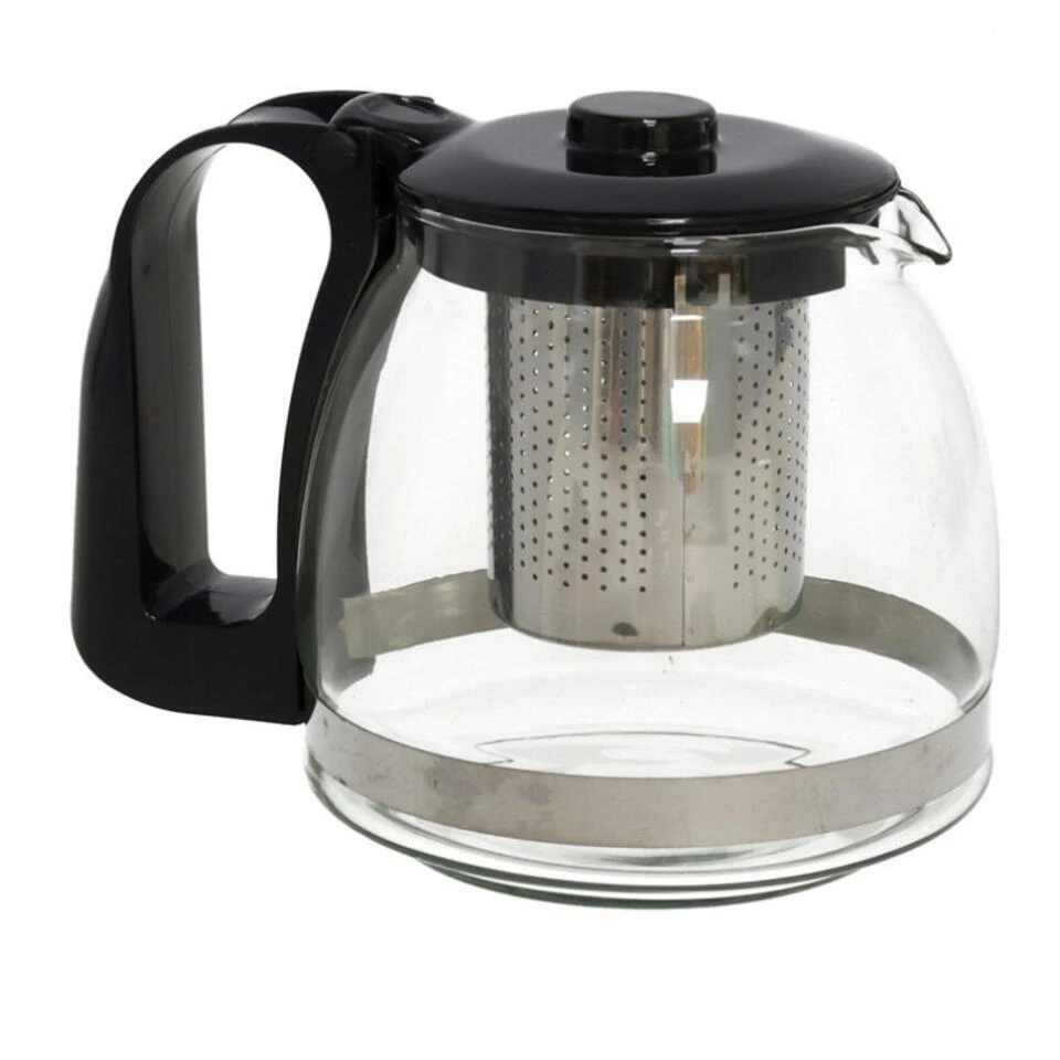 Merkloos Gerimport Theepot Met Theefilter - Glas - 700 Ml - Zwart 1 Merkloos Gerimport Theepot Met Theefilter - Glas - 700 Ml - Zwart