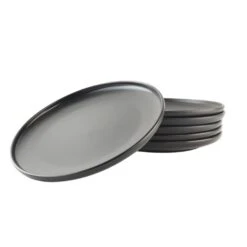 OTIX Diner Bordenset 6 Persoons Zwart 27cm Keramiek WILLOW