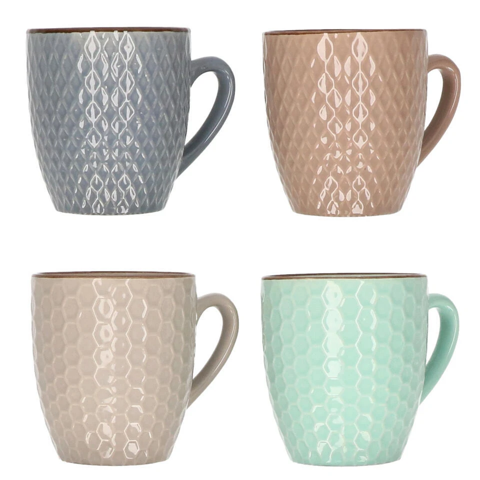 Excellent Houseware Koffiekopjes - 4x - Multi-kleur -200 Ml 1 Excellent Houseware Koffiekopjes - 4x - Multi-kleur -200 Ml