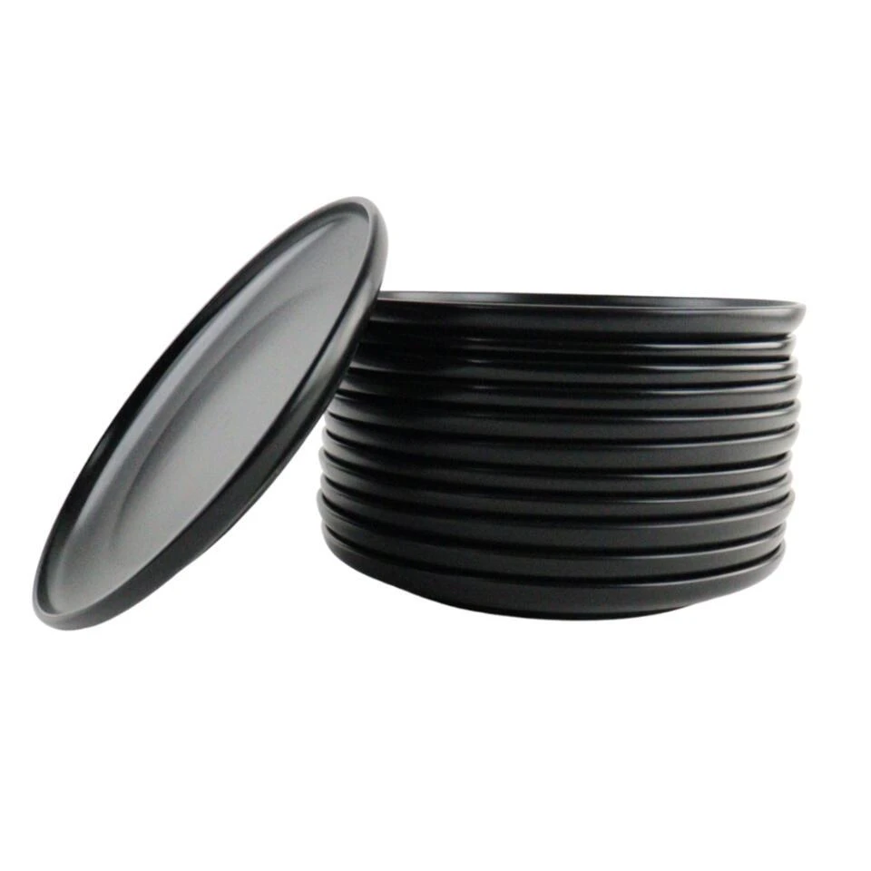 OTIX Dinerborden Bordenset 12 Persoons Zwart 27cm Keramiek WILLOW 1 OTIX Dinerborden Bordenset 12 Persoons Zwart 27cm Keramiek WILLOW