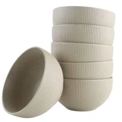 OTIX Soepkommen Zonder Oor Set Van 6 Schaaltjes 600ml Caramel Aardewerk TEAK