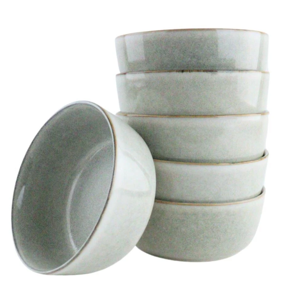 OTIX Soepkommen Zonder Oor Set Van 6 Schaaltjes 600ml Grijs Aardewerk BEECH 1 OTIX Soepkommen Zonder Oor Set Van 6 Schaaltjes 600ml Grijs Aardewerk BEECH