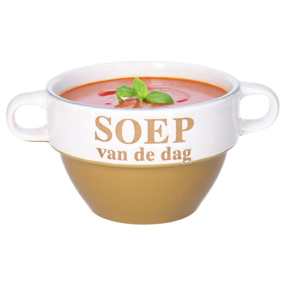 Merkloos Soepkommen - Soep Van De Dag - Cappuccino Bruin - Stapelbaar 1 Merkloos Soepkommen - Soep Van De Dag - Cappuccino Bruin - Stapelbaar