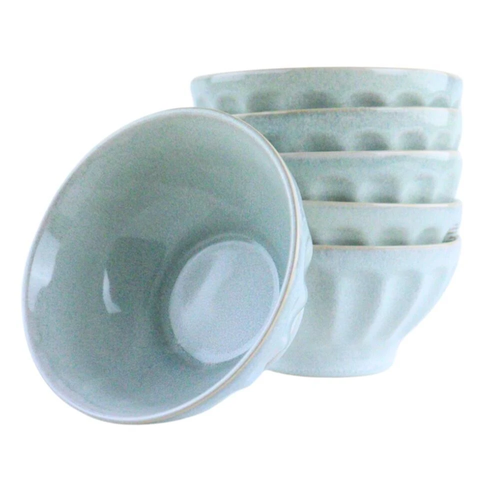 OTIX Soepkommen Zonder Oor Set Van 6 Schaaltjes 560ml Licht Blauw Aardewerk ELM 1 OTIX Soepkommen Zonder Oor Set Van 6 Schaaltjes 560ml Licht Blauw Aardewerk ELM